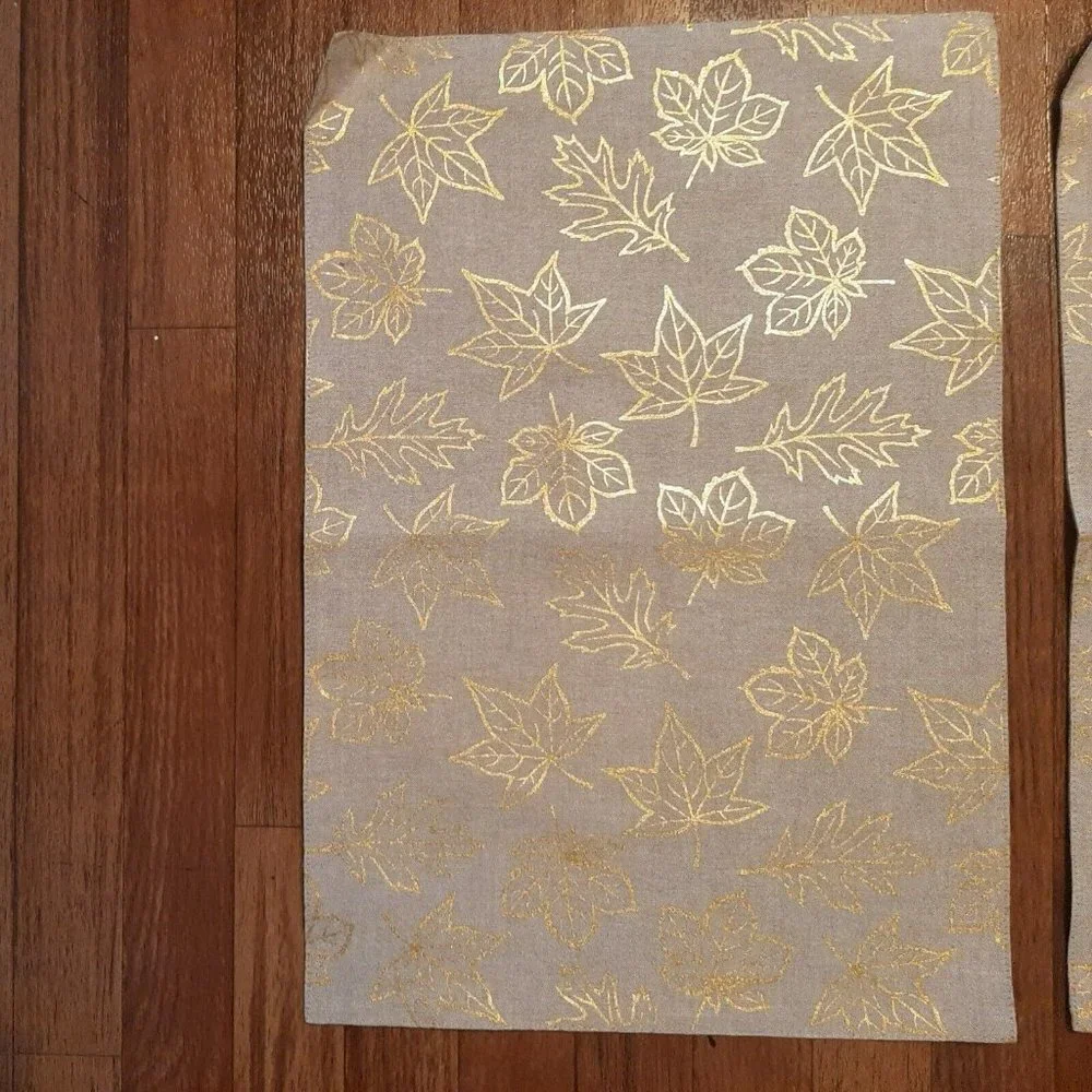 Set of 2 Tan Gold Maple Leaf Placemats Pier 1 Cotton India Fall